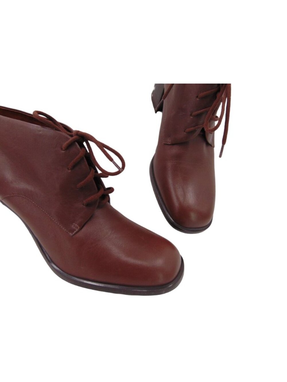 Etienne Aigner Womens Brown Pinto Ankle Booties Shoes Size 8 Chunky Heels Boots - Picture 2 of 12